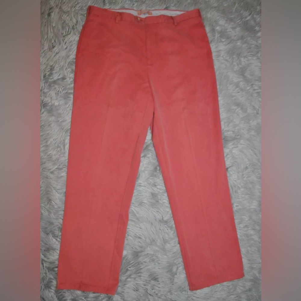 PETER MILLAR Red/Pink Pima Cotton Twill Trouser Pants Mens size 36 x 31